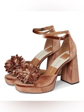 Dolce Vita Perel Platform Luxe Velvet Heel in Dark Rose